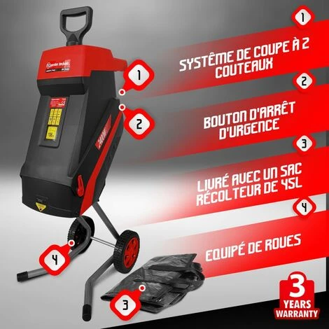 ELEM GARDEN TECHNIC Broyeur De Végétaux électrique 2400W 4 ELEM GARDEN TECHNIC Broyeur De Végétaux électrique 2400W – Image 2