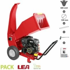 Broyeur Déchiqueteur De Branches 100 Mm Moteur Puissant 15CV LE56420-100 LEA - Rouge