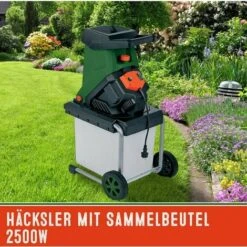 GARDEBRUK Broyeur De Branches Vegetaux Jardin électrique 2500 Watts 50 L Déchiqueteur Jardin Branches Arbustes 40 Mm -Broyeur Magasin 18473289 3