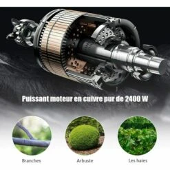 COSTWAY Broyeur De Jardin Électrique 2400W Broyeur Végétaux Et Branches Avec Bac De Ramassage De Déchets 45L Et Roues En PP Ø 17,5CM Lame En Acier Diamètre De Broyage Jusqu’à 45MM Rouge -Broyeur Magasin 19707618 3