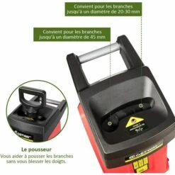 COSTWAY Broyeur De Jardin Électrique 2400W Broyeur Végétaux Et Branches Avec Bac De Ramassage De Déchets 45L Et Roues En PP Ø 17,5CM Lame En Acier Diamètre De Broyage Jusqu’à 45MM Rouge -Broyeur Magasin 19707618 4
