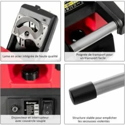 COSTWAY Broyeur De Jardin Électrique 2400W Broyeur Végétaux Et Branches Avec Bac De Ramassage De Déchets 45L Et Roues En PP Ø 17,5CM Lame En Acier Diamètre De Broyage Jusqu’à 45MM Rouge -Broyeur Magasin 19707618 5