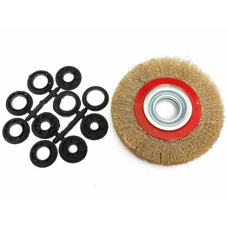 DRILLPRO 6 Pouce 150mm Brosse De Roue En Acier Avec Bagues Adaptateur Pour Broyeur à Banc LAVENTE 6 DRILLPRO 6 Pouce 150mm Brosse De Roue En Acier Avec Bagues Adaptateur Pour Broyeur à Banc LAVENTE – Image 4