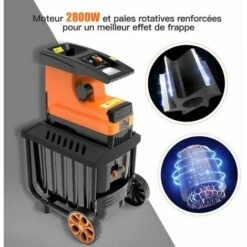 TACKLIFE Broyeur De Végétaux Électrique, 2800W Broyeur Végétaux Et Branches, 45mm Max Diamètrede Coupe, 55 L, Très Silencieux, Avec Roues PWS01A 8 TACKLIFE Broyeur De Végétaux Électrique, 2800W Broyeur Végétaux Et Branches, 45mm Max Diamètrede Coupe, 55 L, Très Silencieux, Avec Roues PWS01A -Broyeur Magasin 33981963 3
