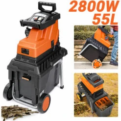 TOPSHAK TS-WS1 Broyeur De Végétaux Déchiqueteuse De Bois Déchiqueteuse De Feuilles D’arbre Broyeur De Branches 55L 2800W Prise EU -Broyeur Magasin 42965802 3