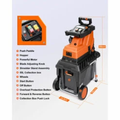 JMAX TS-WS1 Broyeur De Végétaux électrique 2800W 45mm 55L -Broyeur Magasin 53551032 4