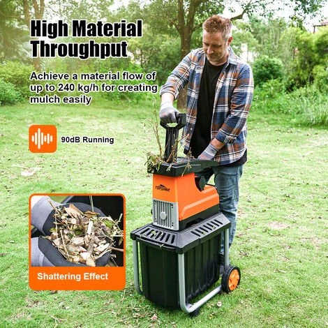 JMAX TS-WS2 Broyeur De Végétaux électrique 2800W 45mm 60L 4 JMAX TS-WS2 Broyeur De Végétaux électrique 2800W 45mm 60L – Image 2