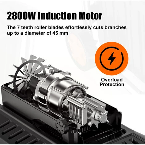JMAX TS-WS2 Broyeur De Végétaux électrique 2800W 45mm 60L 7 JMAX TS-WS2 Broyeur De Végétaux électrique 2800W 45mm 60L – Image 5