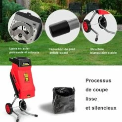 RELAX4LIFE Broyeur De Jardin Électrique 2400 W, Broyeur Végétaux Et Branches Électrique Avec Sac Collecte 45 L, Broyeur à Couteaux Épaisseur Jusqu'à 45 Mm Pour Parc, Pelouse -Broyeur Magasin 64129968 3