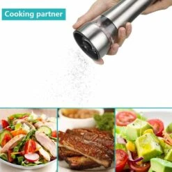 PESCE 2 Pcs Moulin À Sel Et À Poivre Moulin Broyeur Réglable Moulin En Céramique Mécanisme 304 En Acier Inoxydable Brossé Acrylique Corps Sel Et Poivre Shakers Pour Sel, Poivre, Herbes Séchées, Épices -Broyeur Magasin 64521709 5