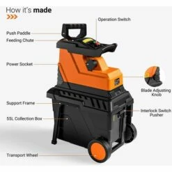 PEDY Broyeur De Végétaux 2800 W Broyeur De Jardin Jaune 10 PEDY Broyeur De Végétaux 2800 W Broyeur De Jardin Jaune -Broyeur Magasin 67634548 4